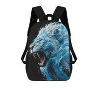 sinyumoney Blue Lion Roar Art Print Backpack School Bag Lightweight Casual Daypack School Backpacks for School/Work/Travel 17inch