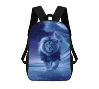 sinyumoney Blue Lion Wallpaper School Backpack Business Laptop Rucksack Bag Unisex Casual Daypack for Men, Women & Teenage Boys 17inch