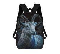 sinyumoney Blue Mountain Goat Portrait School Backpack Business Laptop Rucksack Bag Unisex Casual Daypack for Men, Women & Teenage Boys 17inch