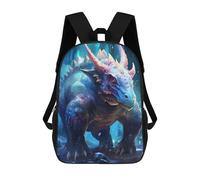 sinyumoney Blue Mythical Creature Rucksacks 3D Printed Children Backpacks Fashion Casual Daypack Cute Travel Bags Outdoor Casual Daypack for Boy And Girl 17inch