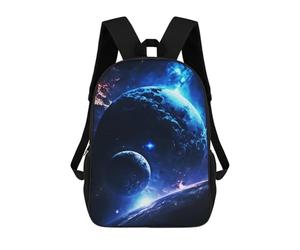 sinyumoney Blue Outer Space Children's Backpacks School Backpack 3D Printed for Kids Travel Rucksacks Book Bags Kids 17inch School Bag