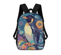 sinyumoney Blue Penguin on A Tree Branch - Surreal Nature Art Backpack School Bag High Secondary School Bags Casual Backpack for Campus Outdoor Travel Sports 17inch