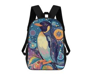 sinyumoney Blue Penguin on A Tree Branch - Surreal Nature Art School Backpack 3D Printed Children's 17inch Backpacks Bag Bookbag for Kids Boy Girl Book Bags Kids School Bag Travel Rucksacks