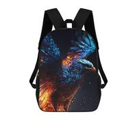 sinyumoney Blue Phoenix Backpack School Bag Rucksack Casual Daypacks School Work Travel Bag for Men, Women & Teenage Boys 17inch