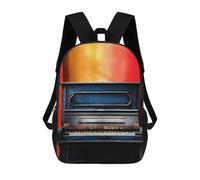 sinyumoney Blue Piano Against Red Wall Backpacks 3D Printed Kids School Backpack Outdoor Casual Daypack Fashion Casual Children Backpacks Cute Travel Bags 17inch