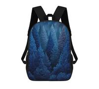 sinyumoney Blue Pine Forest at Night 3D Printed Children's School Backpack for Kids High Capacity Travel Rucksacks 17 Inch Book Bags Kids