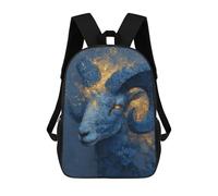 sinyumoney Blue Ram Statue Decorative Sculpture Backpack School Bag High Secondary School Bags Casual Backpack - Perfect for Travel, Work And Daily Use 17inch