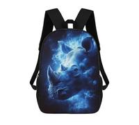 sinyumoney Blue Rhino Head in Cloudscape Backpack School Lightweight Casual Daypack School Backpacks for School/Work/Travel 17inch