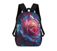 sinyumoney Blue Rose Backpack School Bag Secondary Causal Travel High School Bags - Perfect for Travel, Work And Daily Use 17inch