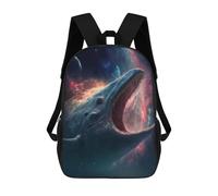 sinyumoney Blue Space Whale School Bags Daypacks Business Backpack Water Resistant Bookbag for School/Work/Travel 17inch