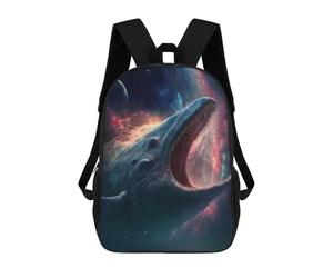 sinyumoney Blue Space Whale School Bags Daypacks Business Backpack Water Resistant Bookbag for School/Work/Travel 17inch