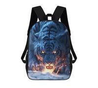 sinyumoney Blue Tiger Snow Fantasy Artwork 3D Printed Children's School Backpack for Kids High Capacity Travel Rucksacks 17 Inch Book Bags Kids