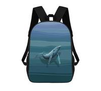 sinyumoney Blue Whale Backpacks Kids Student Schoolbag,3D Printed Backpacks,Elementary And Middle School Students Backpacks for Boys Girls 17inch