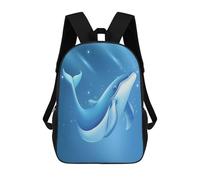 sinyumoney Blue Whale Underwater School Backpack School Secondary High School College Backpack Travel for Men/Women 17inch