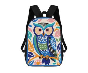 sinyumoney Blue Wild Cute Owl Rucksack Water Resistant Computer Rucksack for Campus Outdoor Travel Sports 17inch