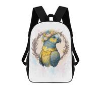 sinyumoney Blue Yellow Parrot Macaw Backpack School Water Resistant Computer Rucksack for Boys/Girls/Teenagers 17inch