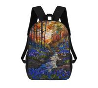 sinyumoney Bluebell Forest Sunset School Backpack Water Resistant Computer Rucksack for Campus Outdoor Travel Sports 17inch