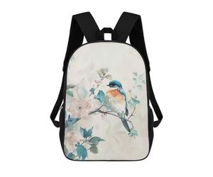 sinyumoney Bluebird on Branch with Flowers School Bags Water Resistant School Bag Business Backpack - Perfect for Travel, Work And Daily Use 17inch