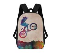 sinyumoney BMX Rider Silhouette Backpack School Daypacks Business Backpack Water Resistant Bookbag for Girls Boys Teenage 17inch