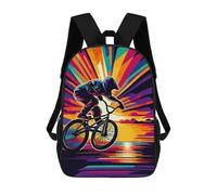 sinyumoney BMX Sunset Wpap Pop Art School Backpack Business Laptop Rucksack Bag Unisex Casual Daypack for Boys/Girls/Teenagers 17inch