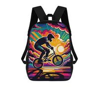 sinyumoney BMX Wpap Sunset Pop Art Backpack with Pocket 3D Printed Backpacks, Travel Rucksacks Book Bags Kids School Bag 17inch