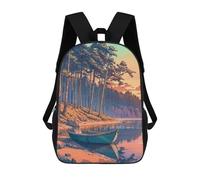 sinyumoney Boat by The Lake School Bags Large Lightweight Casual Backpack- Perfect for Travel, Work And Daily Use 17inch
