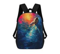 sinyumoney Boat on Abstract Colorful Water Painting Rucksack Water Resistant Travel Backpack Computer Bag for School/Work/Travel 17inch