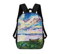 sinyumoney Boat on The Lake School Bags Lightweight Airport College Students Back Pack for School/Work/Travel 17inch
