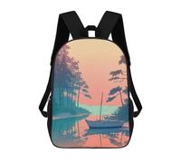 sinyumoney Boat on The River School Backpack Secondary Causal Travel High School Bags for Teenage Girls Boys Women Men 17inch