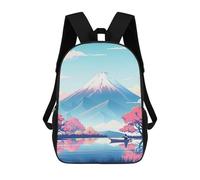 sinyumoney Boating Below The Mountain Backpack 3D Printed Children's School Backpack Kids Travel Backpacks High Capacity Book Bags Children's Backpack Rucksack 17inch