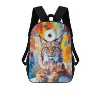 sinyumoney Bobcat with Toilet Paper Children's Backpacks School Backpack 3D Printed Backpack for Kids Travel Rucksacks Book Bags Kids School Bag 17inch