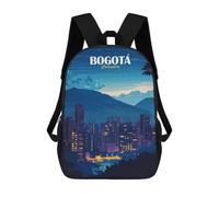 sinyumoney Bogotá Colombia Cityscape at Night Backpack Kids School Backpack School Bag 3D Printed Fashion School Bag for Boys Elementary And Middle School Student 17inch