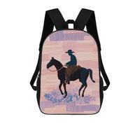sinyumoney Boho Cowboy on Horse Painting Backpack School Daypacks Business Backpack Water Resistant Bookbag for Men, Women & Teenage Boys 17inch