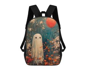 sinyumoney Boho Ghost with Balloon Rucksack Large School Backpack for Boys - Perfect for Travel, Work And Daily Use 17inch