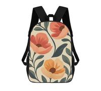 sinyumoney Boho Minimalist Floral Art School Backpack Large Water Resistant Laptop Backpack for Boys/Girls/Teenagers 17inch