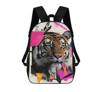 sinyumoney Bold Tiger Art Print Rucksack School Secondary High School College Backpack Travel for Campus Outdoor Travel Sports 17inch