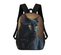 sinyumoney Bombay Cat Oil Paint Backpacks Kids School Backpack School Bag 3D Printed School Bag for Boys Elementary And Middle School Students 17inch