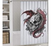 sinyumoney Bones Of The Fire Breather Anti-Mould Proof Resistant Quick Drying Proof Resistant Shower Curtains Set with 12 Hooks for Kids Women Men 56.30x70.87Inch（143x180cm）