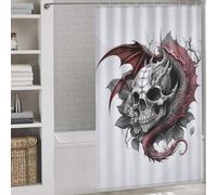 sinyumoney Bones Of The Fire Breather Bath Shower Curtains Mildew Quick Drying Proof Resistant Modern Fabric Bathroom Decor Set for Bathtub Shower Stall 53.54x70.87Inch（136x180cm）