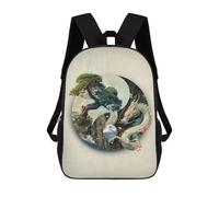 sinyumoney Bonsai Dragon Yin Yang School Backpack High Secondary School Bags Casual Backpack for Girls Boys Teenage 17inch