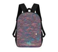 sinyumoney Bonsai Inspired Landscape Children's Backpack, 3D Printed School Backpack, Backpack for Boys Girls, Adjustable School Bag for Primary School 17inch