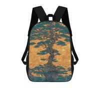 sinyumoney Bonsai Inspired School Bag 3D Printed 17inch Backpacks Fashion Kids School Backpack Rucksacks for Boys Elementary And Middle School Students
