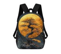 sinyumoney Bonsai Tree And Moon Rucksack Large School Backpack for Boys - Perfect for Travel, Work And Daily Use 17inch