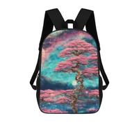 sinyumoney Bonsai Tree Backpacks Kids School Backpack School Bag 3D Printed School Bag for Boys Elementary And Middle School Students 17inch