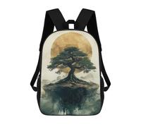 sinyumoney Bonsai Tree Moon School Backpack Large Lightweight Casual Backpack for Boys/Girls/Teenagers 17inch