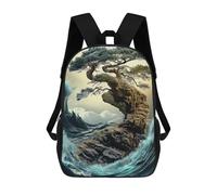 sinyumoney Bonsai Tree on A Cliff Tranquil Scenery Children's Backpack, 3D Printed School Backpack, Backpack for Boys Girls, Adjustable School Bag for Primary School 17inch