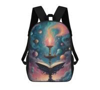 sinyumoney Book Magic Watercolor Backpacks Kids School Backpack School Bag 3D Printed School Bag for Boys Elementary And Middle School Students 17inch