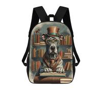 sinyumoney Book Smart Great Dane Dog Backpack School Water Resistant Travel Backpack Computer Bag for School/Work/Travel 17inch