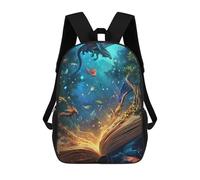 sinyumoney Books Fantasy Magic Rucksacks 3D Printed Children 17inch Backpacks Fashion Casual Daypack Travel Bags Outdoor Casual Daypack for Boy And Girl