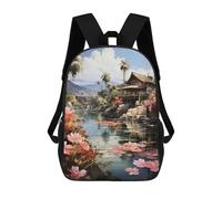 sinyumoney Bora Bora Bliss School Bags High Secondary School Bags Casual Backpack for Campus Outdoor Travel Sports 17inch